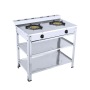 Portable Wok Cooker LPG Catering Burner Vertical Double Stove With Shelf Gas Stove Super Large Firepower Commercial
