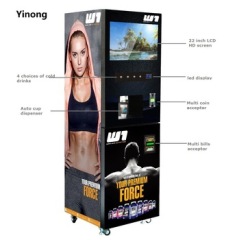 Gym Standing Cold Protein Shake Vending Machine with Coin Slot and 22 Inch LCD Screen
