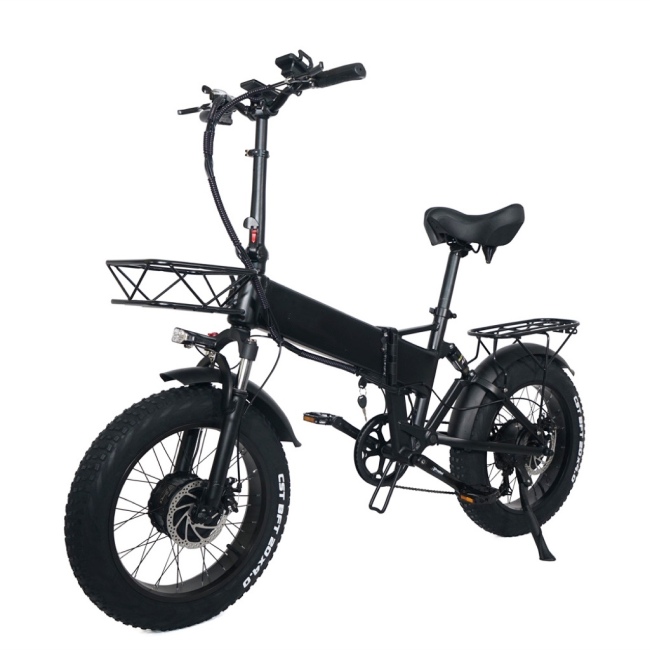 EU warehouse stock 1000w motor 48v-15ah battery folding 20inch fat tire electric bike