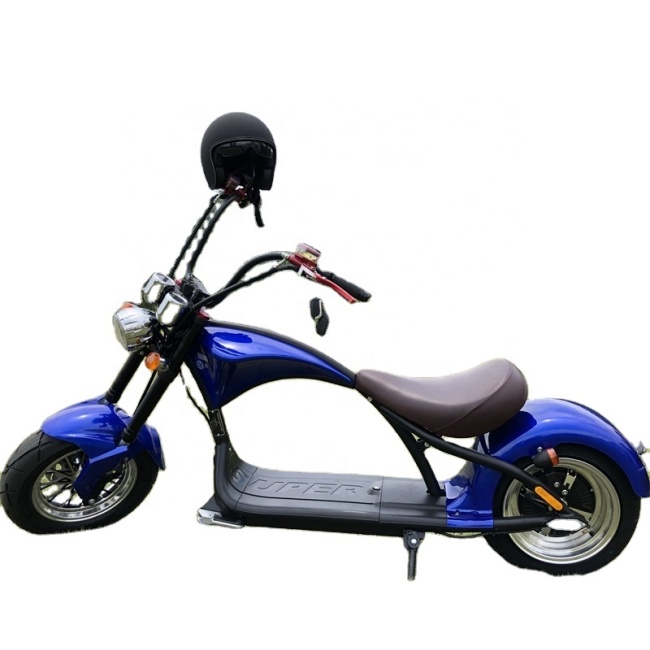 Городской электрический мотоцикл 2000 Вт, электрический самокат для взрослых с 14-дюймовой передней шиной и 12-дюймовой задней шиной citycoco 60V-20AH