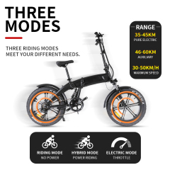 Складной электровелосипед X1 500 Вт со съемной литиевой батареей 48 В 10.4 А и 20-дюймовой шиной 40 км / ч Снежный горный велосипед