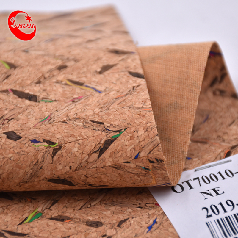 Wholesale Stock Pattern Portugal Print Puprint Custom Pu Natural Environmental Cork Leather Fabric Suitable For Bag