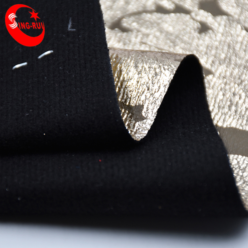 Textiles Leather Products Gold Foiled Leather Fabric For Coat