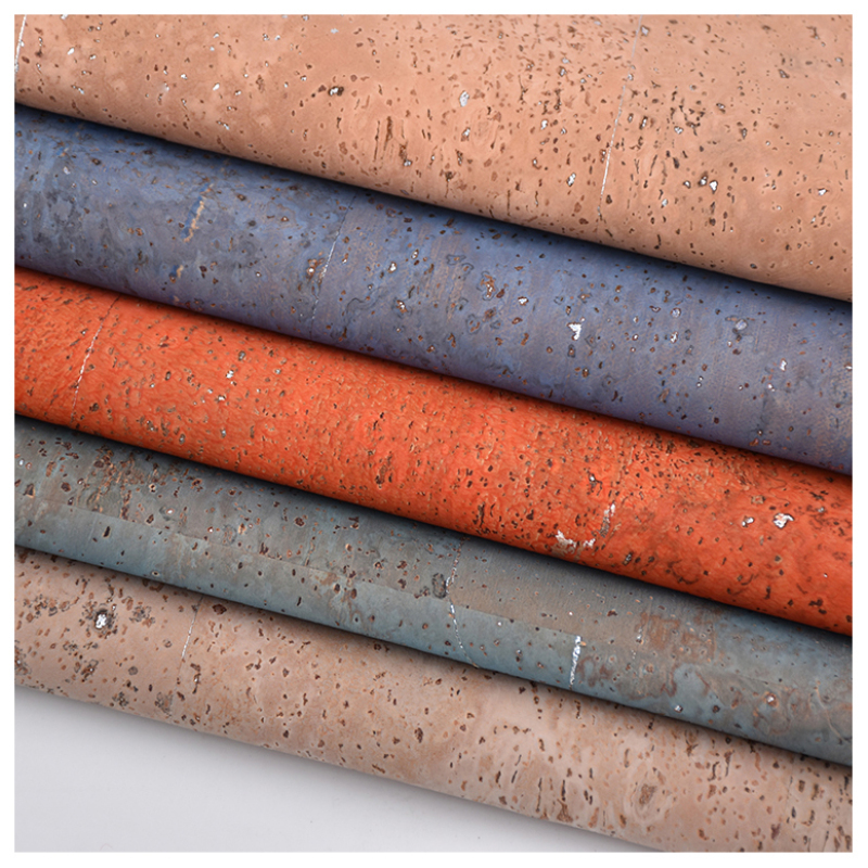 wonder Elastic Colorful Natural Textile  Pu Cork Leather Fabric for handbags