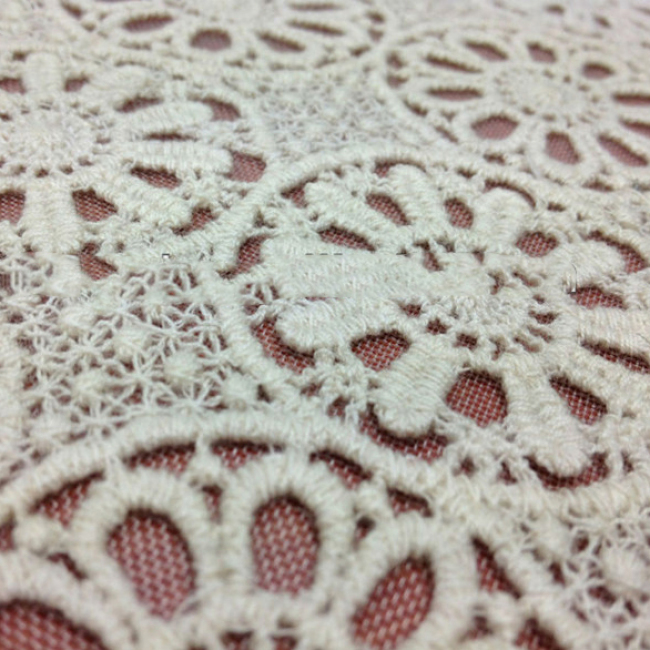 French Crocheted Lace Fabric Textile White Lace Fabric