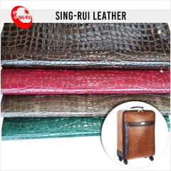 Beautiful Crocodile Embossed Patent PU Leather Fabric for shoes