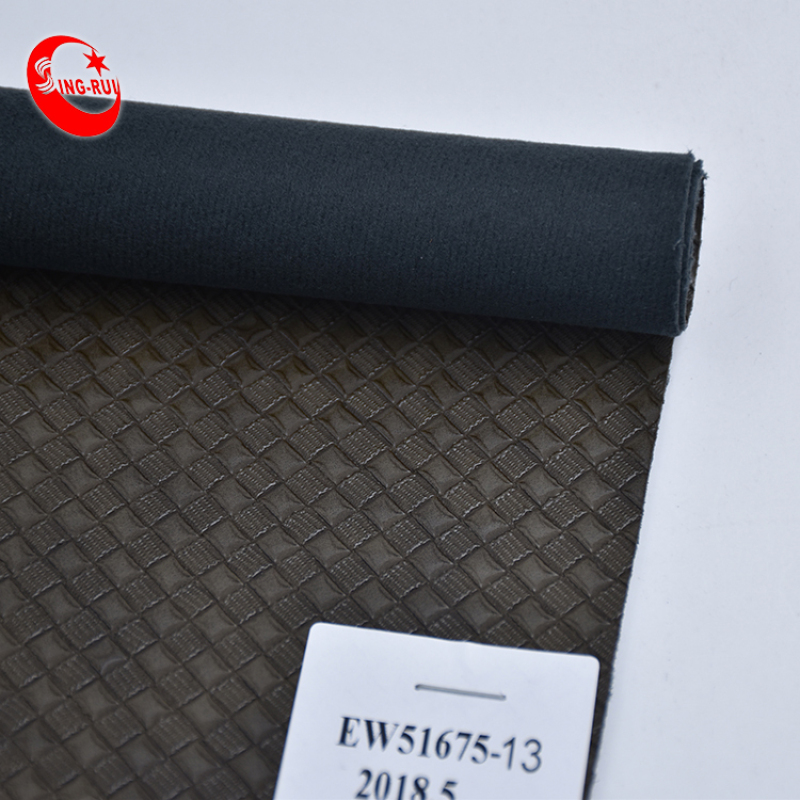 PU Synthetic Leather Fabric Imitation Weave Leather Embossing for shoes