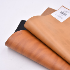 Piel sintética PVC Piel sintética bicolor en relieve marrón para zapatos
