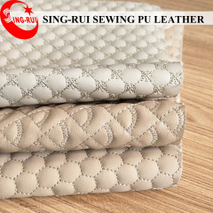 Cuero artificial de la PU del bordado de la costura para los muebles del sofá / tapicería de cuero / cuero del sofá