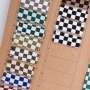 Custom checkered pattern pu synthetic leather shoe fabric material
