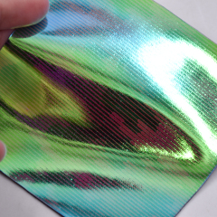 3D que brilla en la oscuridad Color del arco iris Película reflectante Material de la tela Cuero sintético Pu Tpu para zapatos Bolsos
