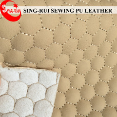 Cuero artificial de la PU del bordado de la costura para los muebles del sofá / tapicería de cuero / cuero del sofá