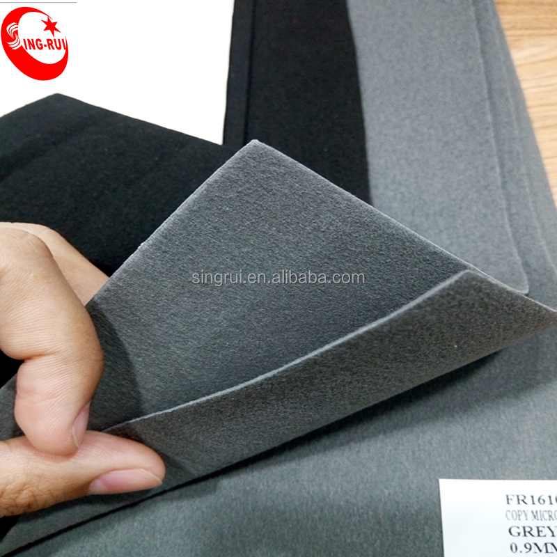 Hot Sale 0.9mm Soft Thin PU Copy Microfiber Suede Leather for gloves