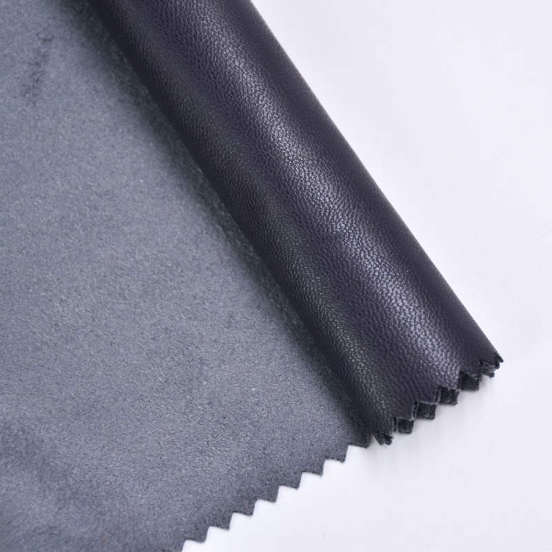 Recycled 100% RPET waterbase pu recycled leather fabric for garments made from plastic bottles