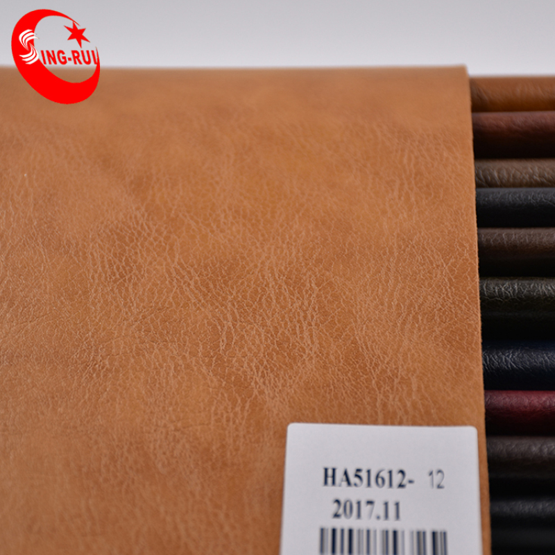 chinese hot selling pvc artificial synthetic oil leather Oily Leather With Crazy Horse Effect Embossed Leather usage for shoes