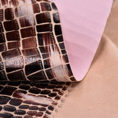 Venta al por mayor, patrón de impresión de cocodrilo animal distintivo, material de lentejuelas suaves, tejido de punto para bolso y zapatos