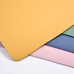 Patrón de Lychi personalizado Impermeable resistente al desgaste resistente a los arañazos Cuero de PVC de doble cara para mantel individual