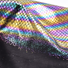 Diseño de serpiente de tela de algodón en relieve en efecto de moda con papel de aluminio Nuevo desarrollo frustrado para bolsos y zapatos