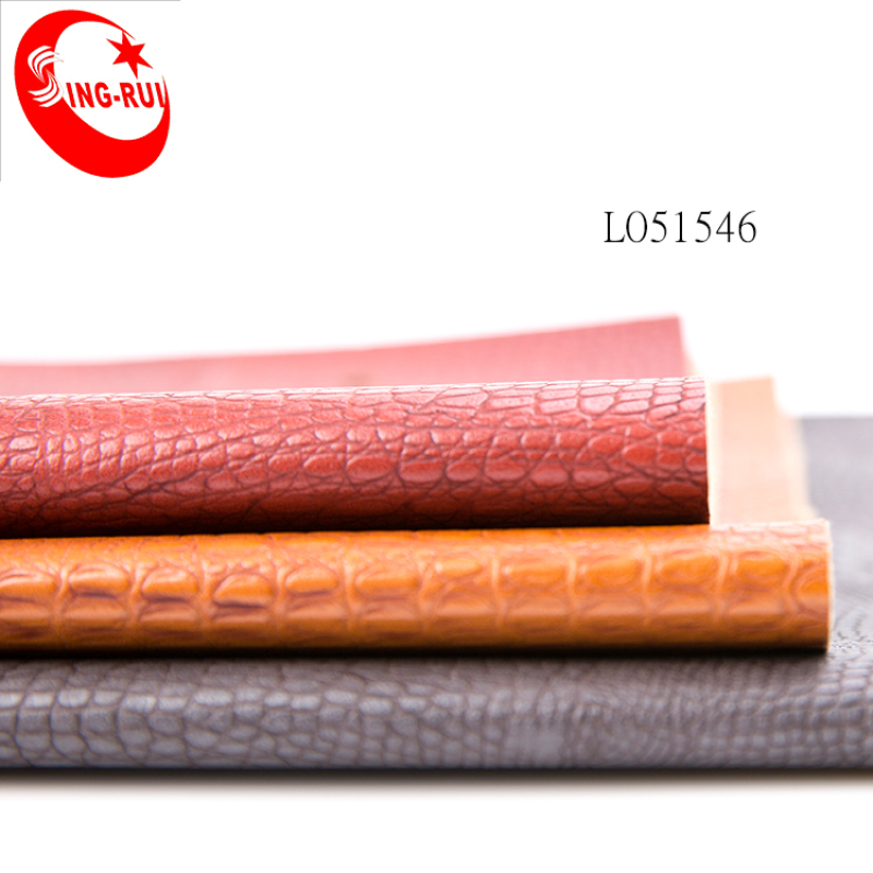 Crocodile Embossed Pattern Synthetic Leather Upholstery Fabric For Shoes/Bags