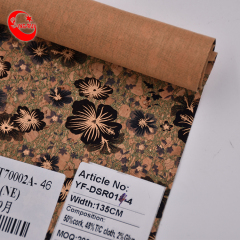 Декоративный материал из пробковой ткани с принтом орхидей
