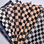 2022 high quality  affordable price Custom checkered mosaic pattern printed faux pu synthetic leather shoe/bag fabric material