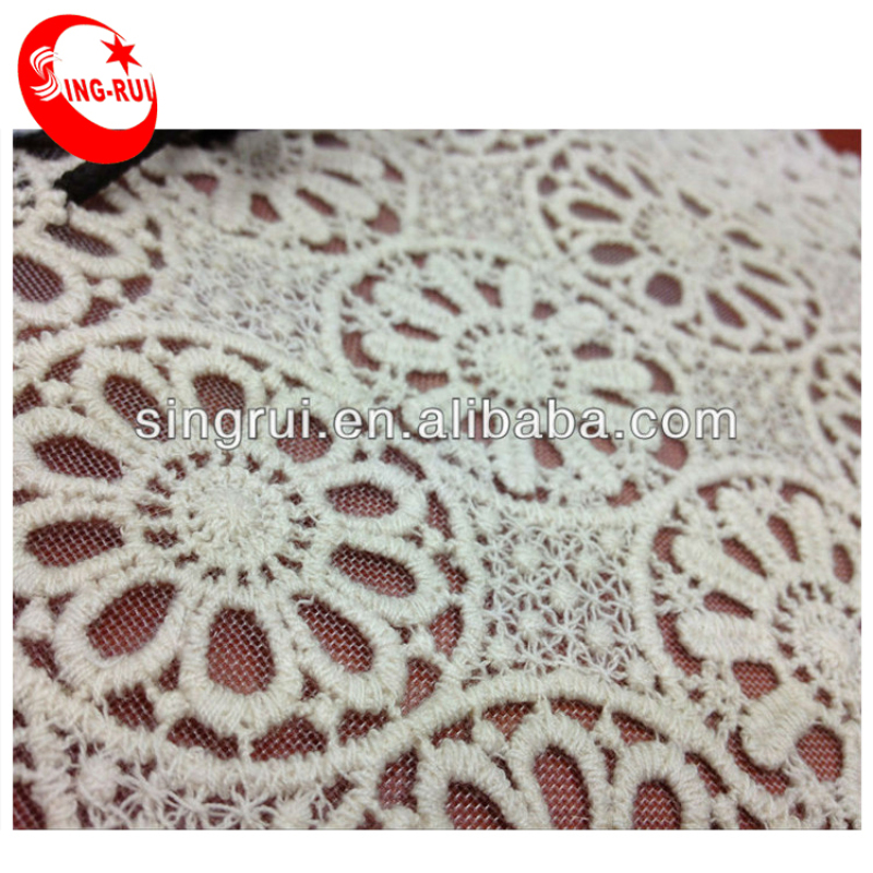 French Crocheted Lace Fabric Textile White Lace Fabric
