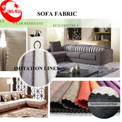 Tela de tapicería de sofá con aspecto de lino de imitación de bambú ecológico colorido de alta calidad