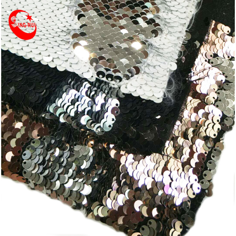 Wholesale 2021 Shiny New Luxury Cheap Sequence Big Flip White Red Sequin Fabric Pink Reversible