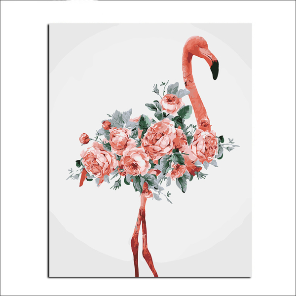 Diy Painting by Number Kit Full Drill Rhinestone Embroidery Pictures Arts Crafts for Home Wall Decoration Flamingo