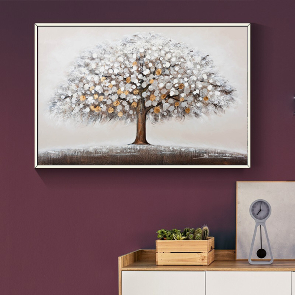 100% Handmade  Texture Oil Painting A tree full of fruit  Abstract Art Wall Pictures for Living Room Home Office Decoration