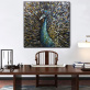 Modern Large Handmade Drawing Pictures Peacock Wall Hanging Oil Painting on Canvas Wall Art for Bedroom Living Room Decor