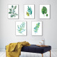 Nordic green plant poster 5 Panels Canvas Wall Art modern leaf oil paintings art Bedroom living room Decor