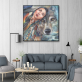 Manufacturer factory direct indian lady and wolf hpme painting, unique design OEM quality home wall decor canvas painting