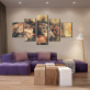 5 panels animal retro painting print horse art canvas paintings For living room office christmas decoration