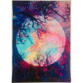 Custom Bright Moon AB Round Crystal Rhinestones Diamond Art Painting by Numbers 5D full drill Painting for adult