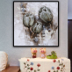 handmade oil painting  Thick texture gray Flowers in bud  home decor  Wall Decoration