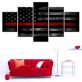 Modern Frameless Canvas American Black Background Star Stripe Flag Printing Wall Art Home Decoration 5 Pictures of Living Room