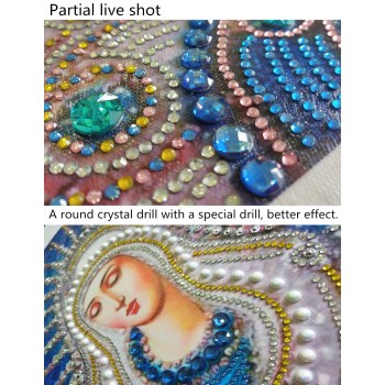 Custom Mosaic Religious Virgin Mary AB Round Crystal Homefun Wholesale 5D Diamond Painting Christian Paint by numbers