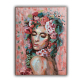 Handmade  Texture Oil Painting A woman with flowers on her head Abstract Art Wall Pictures  Decoration