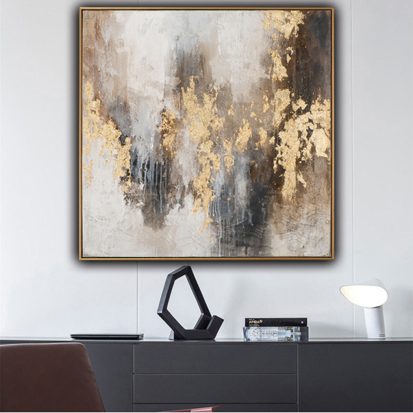 Abstract 3D Gold Thick Art Handmade Oil Painting Canvas Gold Paintings Wall Pictures Art Wall Artwork
