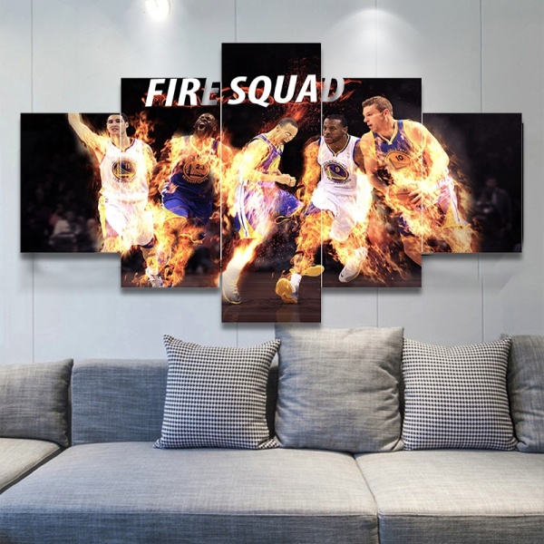 Attractive Style fire squad basketball poster canvas Art Painting, Home Decoration Print Canvas Art 5 Piece Set Painting