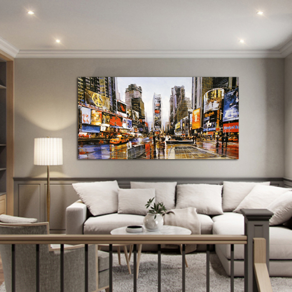 Abstract City Street View Art Wall Painting Works Canvas Living Room Home Decoration Oil Painting