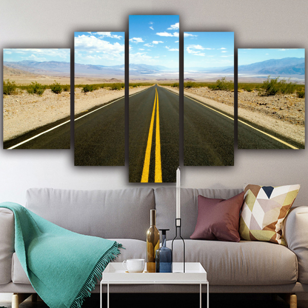 Modern   Canvas 5 Panel Road extension Expressway scenery Wall Art Poster HD Print Painting Modular Pictures