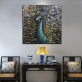 Modern Large Handmade Drawing Pictures Peacock Wall Hanging Oil Painting on Canvas Wall Art for Bedroom Living Room Decor