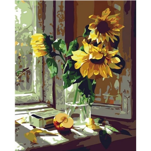 Amazon Warm Sunflower Painting Diy Digital Painting By Numbers Handmade Art Picture Flower Oil Painting For Home Wall Artwork