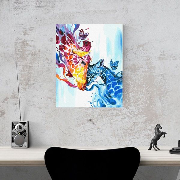 Giraffe Mother Love Painting By Numbers Modern Wall Art Picture Acrylic Paint By Numbers Home Arts
