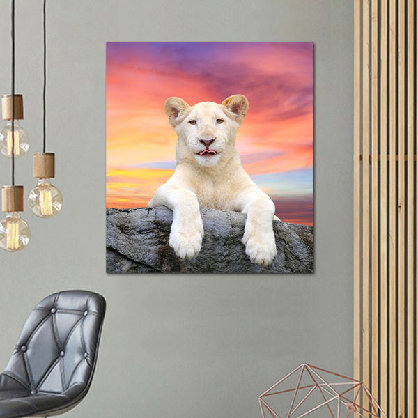 Nordic Poster and print Lion painting Baby Animal canvas Poster wall art pictures for living room Scandinavian home decoration