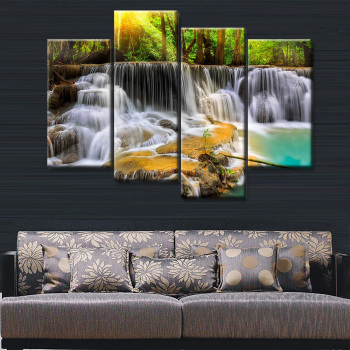 Oil Painting Mountains And Rivers Landscape 4 Collage Printing Decoration Painting On The Wall Of Home Hotel