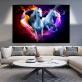 Room wall art animal colored running horse oil painting sofa background modern decorative painting