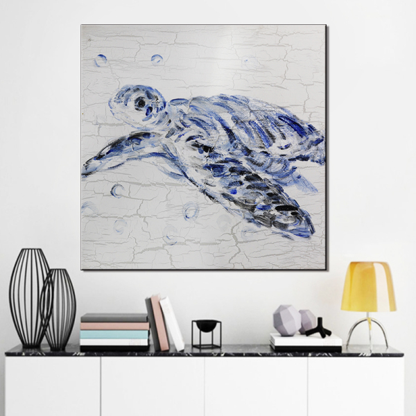 Modern Wall Art picture for Living Room Decoration Hand Painted Animal Sea Turtle Oil Painting On Canvas For Wall office Decor